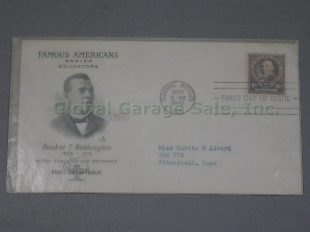 Booker T Washington Signed Cut Signature Autograph + 1940 1956 FDCs + US Stamps 6