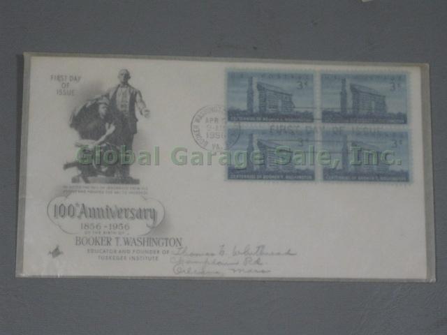 Booker T Washington Signed Cut Signature Autograph + 1940 1956 FDCs + US Stamps 8