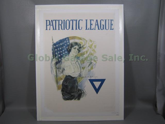 Vtg Original 1918 WWI Howard Chandler Christy Patriotic League Poster 28" x 20" 1