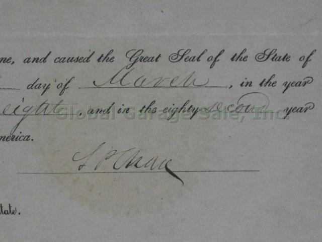 Salmon P Chase 1858 Signed Document Ohio Governor US Chief Justice Autograph NR! 5