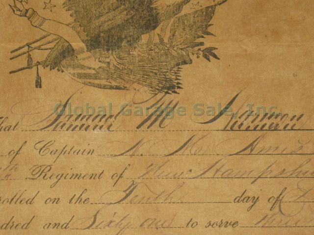 Civil War Union Soldier CDV Cabinet Card Photo + Discharge Certificate Letter NR 7