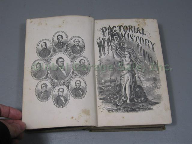 Rare 1866 Civil War Book Pictorial History Of The For Union Illustration Vol 1 9