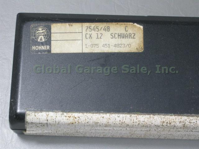Hohner 7545/48 CX12 Chromatic Harmonica Black Plastic Original Case + Cloth NR! 16