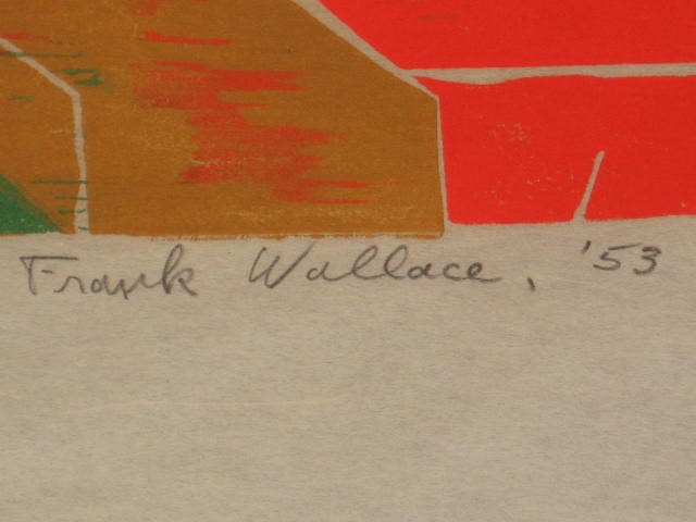 4 Original 1950s Frank Wallace Woodblock Woodcut Prints 12