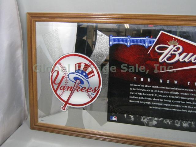 2005 NY Yankee Baseball Stadium Budweiser Bud Beer Bar Man Cave Mirror Sign NR!! 1