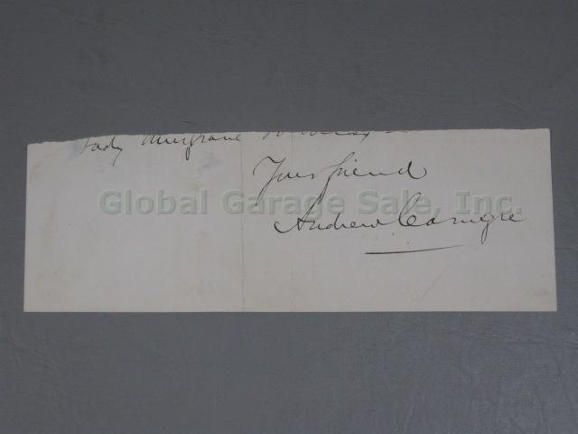 Andrew Carnegie Hand Written Signed Letter Dated 1896 Signature Autograph