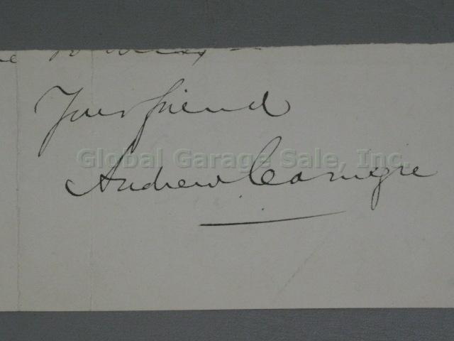 Andrew Carnegie Hand Written Signed Letter Dated 1896 Signature Autograph 1