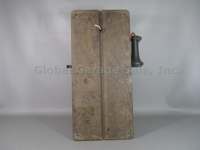 Antique Oak Wood Wall Crank Telephone Patent 1900 Western Electric 22A Magneto 15