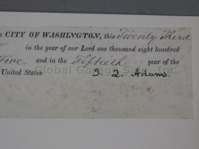 John Quincy Adams 1825 Signed Document Autograph Signature + Samuel L Southard + 3