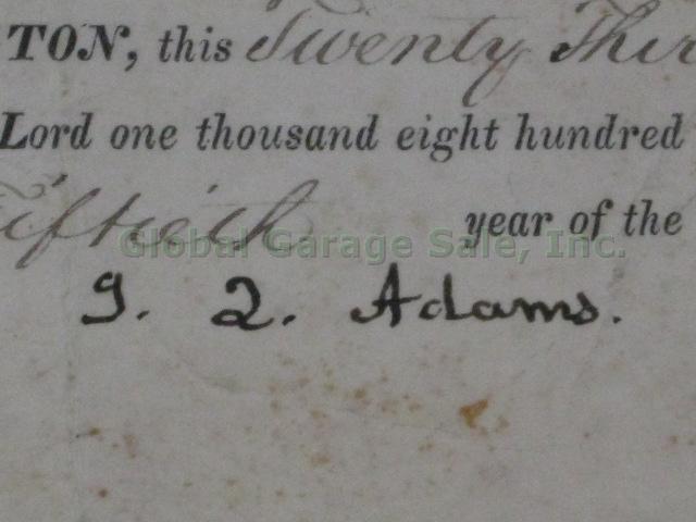 John Quincy Adams 1825 Signed Document Autograph Signature + Samuel L Southard + 4
