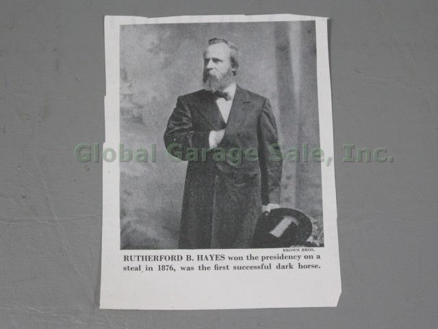 2 Signatures From US President Rutherford B Hayes 1828 Signed Card Autographs NR 10