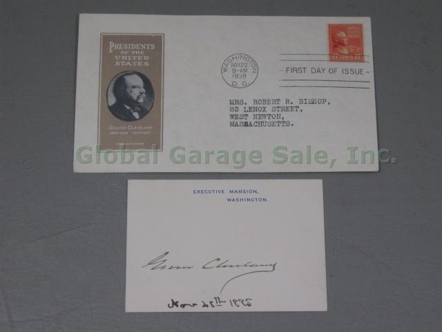 Rare Grover Cleveland 1885 Signed Executive Mansion Card Autograph Signature NR!