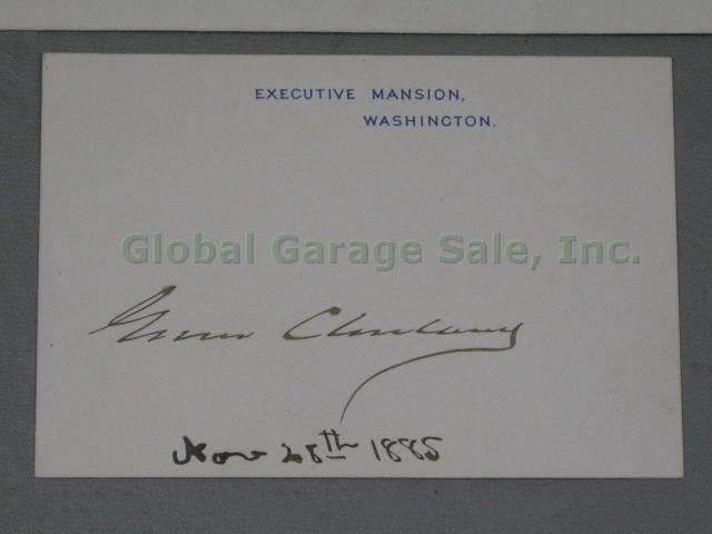 Rare Grover Cleveland 1885 Signed Executive Mansion Card Autograph Signature NR! 1