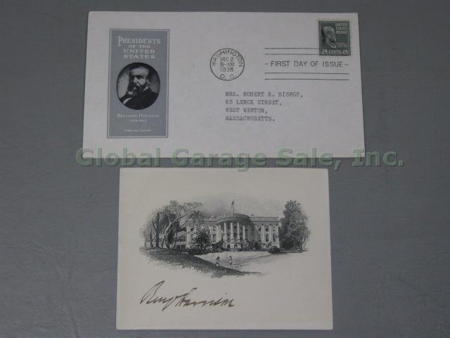 Benjamin Harrison Signed White House Card Autograph Signature Civil War General