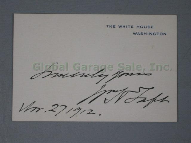 William Howard Taft Signed 1912 White House Card Signature Autograph +FDC +Stamp 1