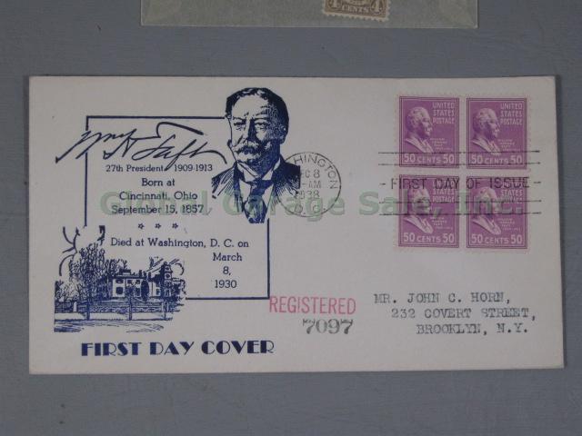 William Howard Taft Signed 1912 White House Card Signature Autograph +FDC +Stamp 6