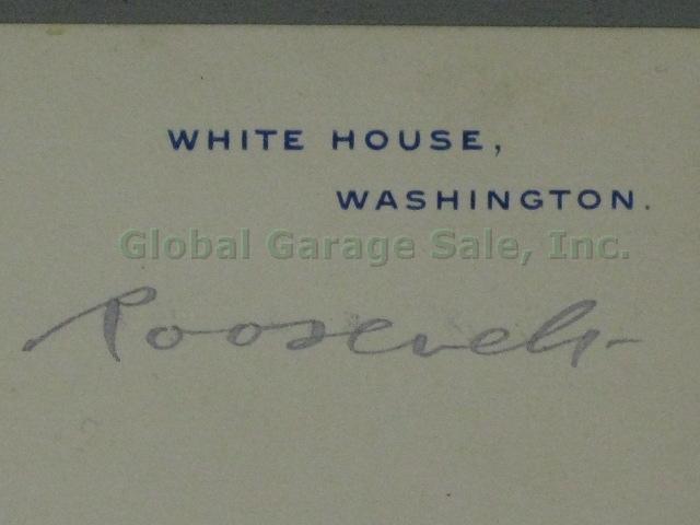 Rare Theodore Teddy Roosevelt Signed White House Card Signature Autograph +FDCs 3