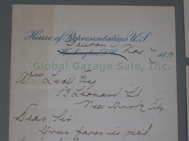 RARE William McKinley Jr 1890 Signed Letter Signature Autograph Postcards Stamps 1