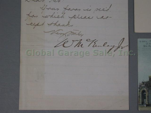 RARE William McKinley Jr 1890 Signed Letter Signature Autograph Postcards Stamps 2