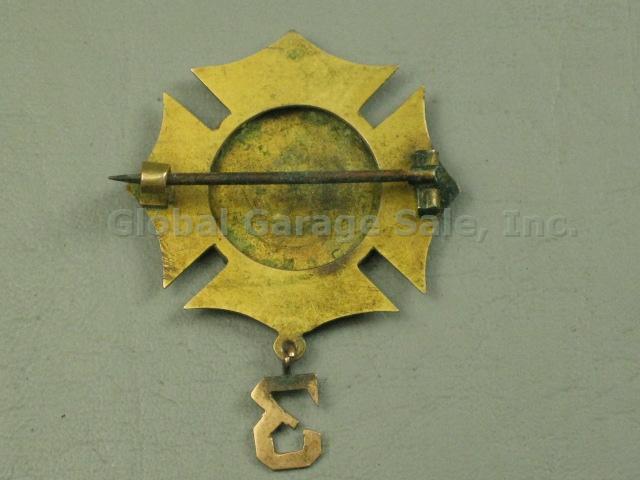 Vtg Antique National Guard Gatling Battery 2nd Brigade Enamel Medal Badge Pin NR 1