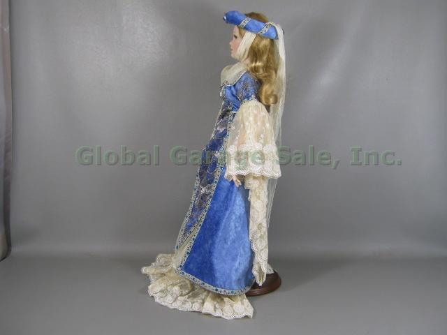 Rare Vtg 1993 Mundia 25" Dame Margot French Porcelain Cloth Doll Limoge France 8