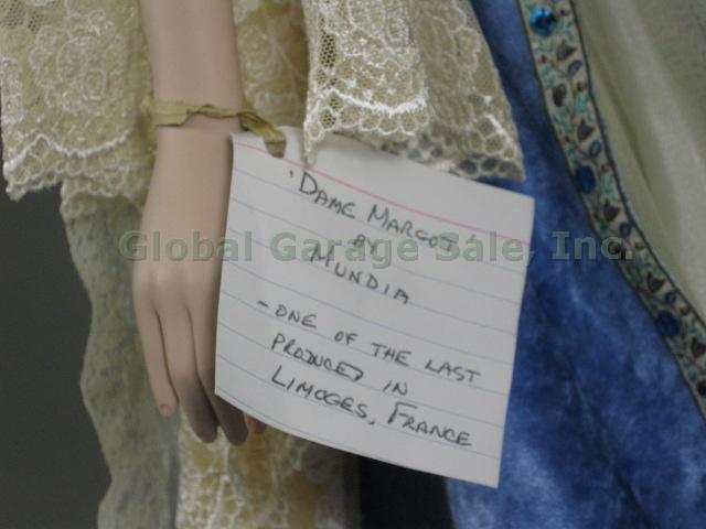 Rare Vtg 1993 Mundia 25" Dame Margot French Porcelain Cloth Doll Limoge France 13