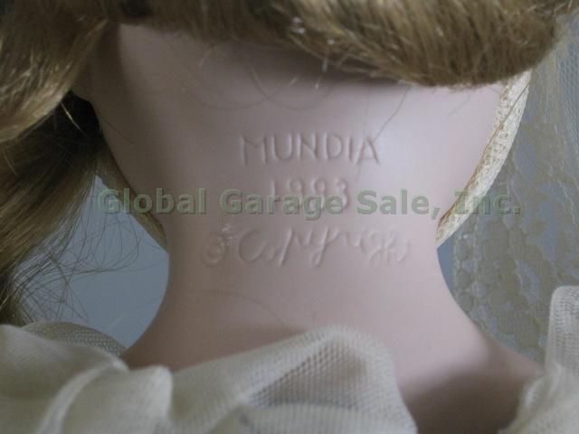 Rare Vtg 1993 Mundia 25" Dame Margot French Porcelain Cloth Doll Limoge France 19