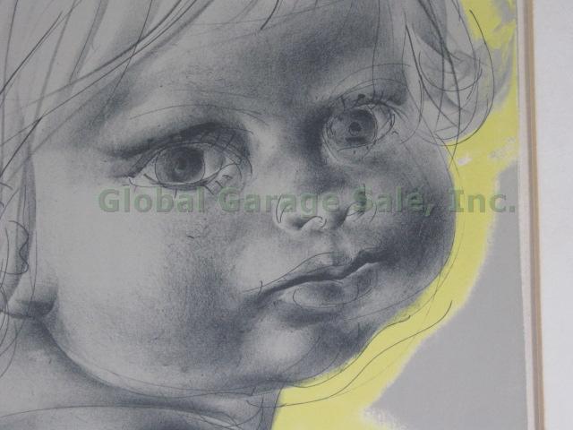 Vtg Hans Erni Signed Numbered S/N Framed Lithograph Print Sybille Child 23/150 2
