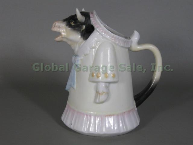 Antique Schafer & Vater German Porcelain Figural Cow Creamer Pitcher Germany NR! 1