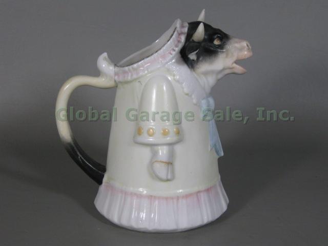 Antique Schafer & Vater German Porcelain Figural Cow Creamer Pitcher Germany NR! 2
