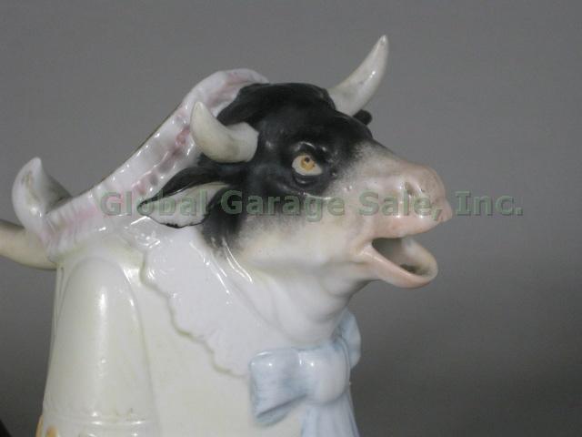 Antique Schafer & Vater German Porcelain Figural Cow Creamer Pitcher Germany NR! 4