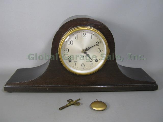 Vtg Antique Seth Thomas 8 Day Mantle Mantel Clock Sentinel #3 Movement 89 Works!