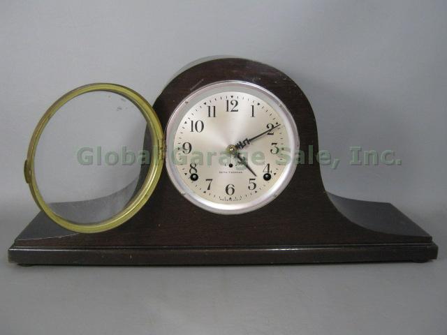 Vtg Antique Seth Thomas 8 Day Mantle Mantel Clock Sentinel #3 Movement 89 Works! 1