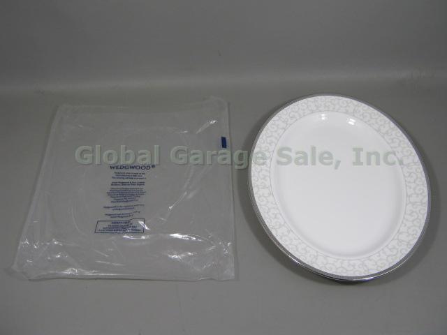 New Wedgwood Celestial Platinum Bone China Oval Serving Platter Dish 15-5/8" NR!
