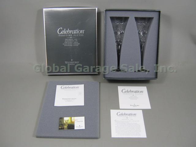 Waterford Crystal Celebration Champagne Wedding Toasting Flutes 1st Edition Love