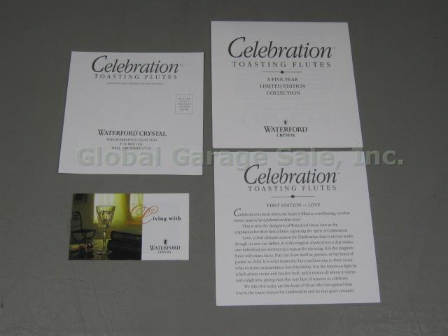 Waterford Crystal Celebration Champagne Wedding Toasting Flutes 1st Edition Love 5