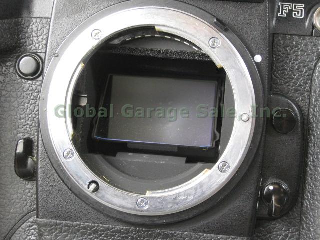 Nikon F5 35mm SLR Film Camera Body Sunpak 222 Flash HS-9 HS-10 Lens Hood Bundle 7