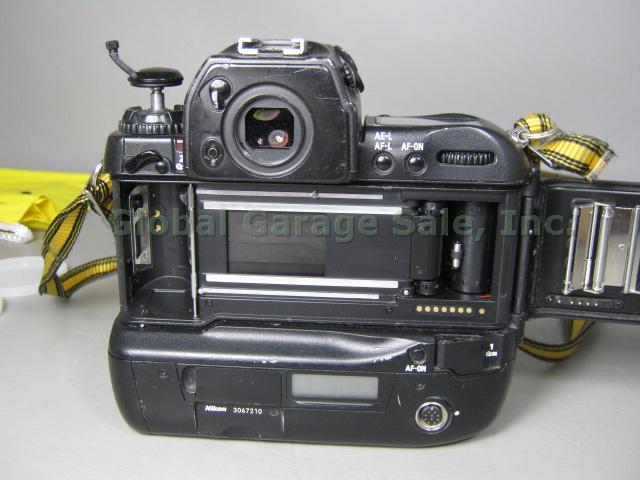 Nikon F5 35mm SLR Film Camera Body Sunpak 222 Flash HS-9 HS-10 Lens Hood Bundle 8