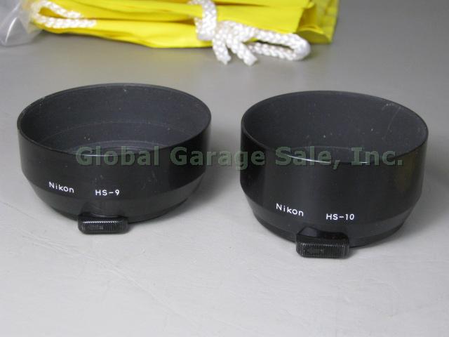 Nikon F5 35mm SLR Film Camera Body Sunpak 222 Flash HS-9 HS-10 Lens Hood Bundle 10