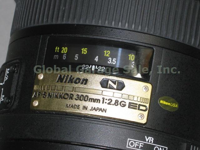 Nikon AF-S VR Nikkor 300mm f2.8 G IF-ED Lens HK-30 Hood Caps Pouch Manual Bundle 5