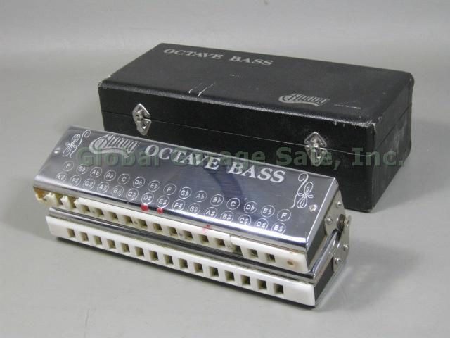 Huang Octave Bass Harmonica HH-123 Parts Or Repair Original Case NO RESERVE!