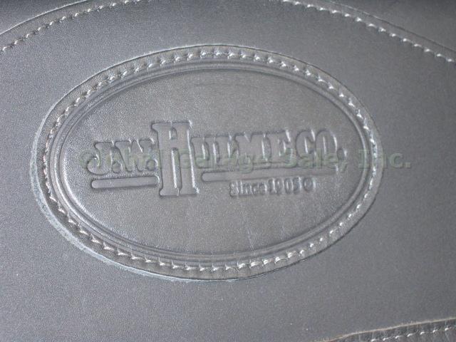 JW Hulme Black Leather Shoulder Messenger Bag Portfolio Briefcase Near Mint! NR! 1