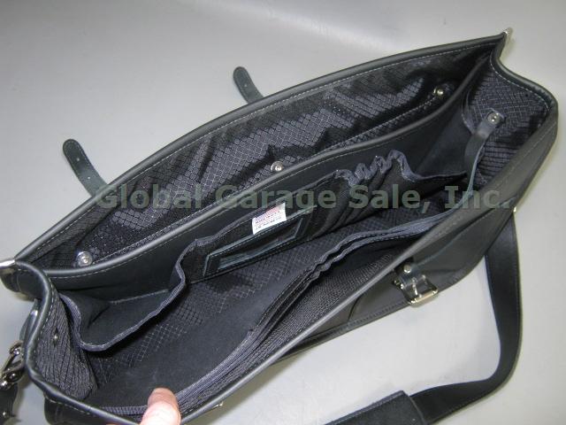 JW Hulme Black Leather Shoulder Messenger Bag Portfolio Briefcase Near Mint! NR! 5
