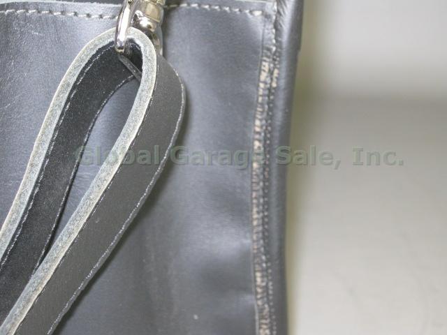 JW Hulme Black Leather Shoulder Messenger Bag Portfolio Briefcase Near Mint! NR! 8