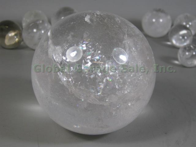 10 Clear Quartz Healing Crystal Balls Spheres Lot Collection 7 lbs 1" to 3 3/4" 3