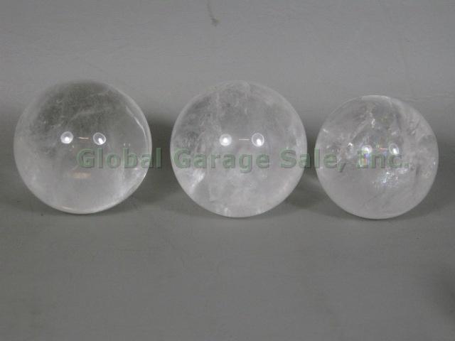 10 Clear Quartz Healing Crystal Balls Spheres Lot Collection 7 lbs 1" to 3 3/4" 4