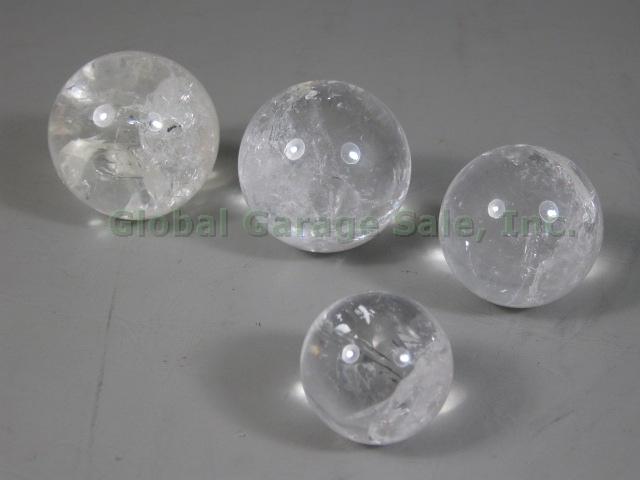 10 Clear Quartz Healing Crystal Balls Spheres Lot Collection 7 lbs 1" to 3 3/4" 6