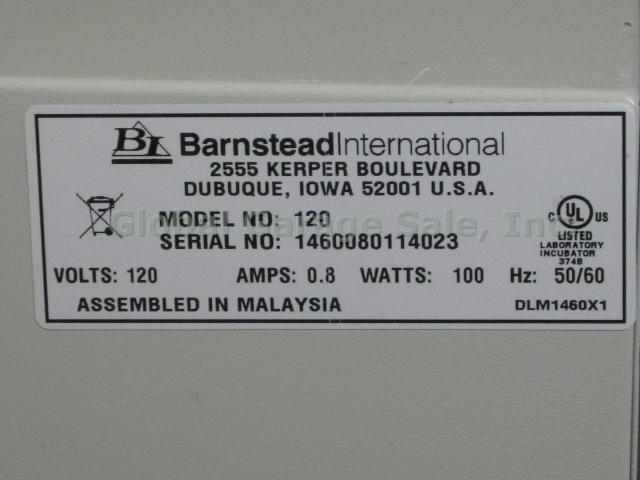 Barnstead Lab-Line Model 120 Compact Benchtop Laboratory Incubator Oven + Therm 6