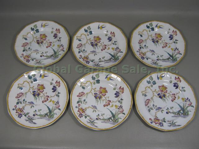 6 NEW Wedgwood Devon Rose 10" Floral Dinner Plates Set Georgetown Collection NR!