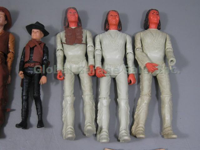 7 Vtg Marx Johnny West Figure Lot Geronimo Apache Indian Jane Jay + Accessories 2